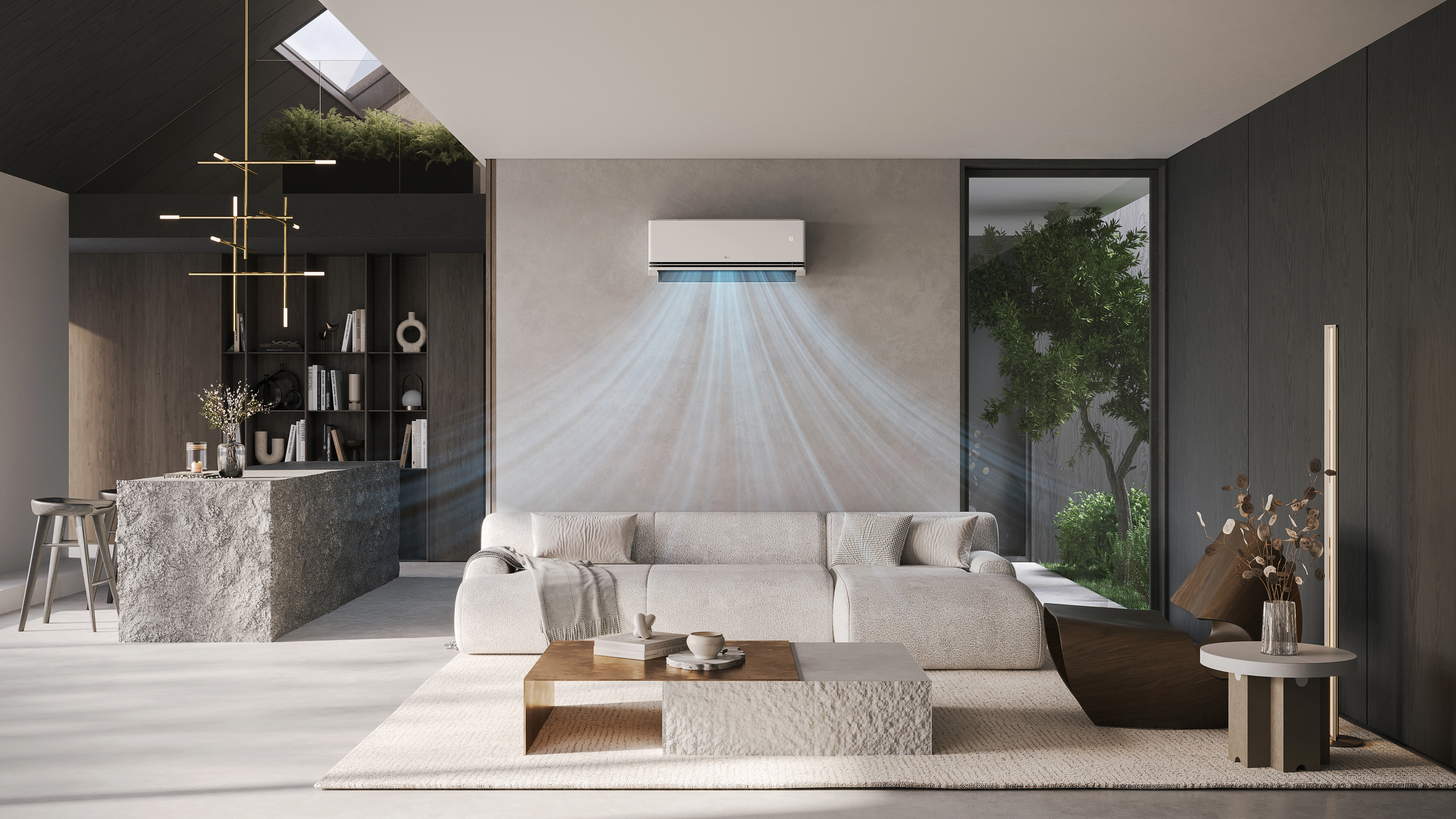 Airco buitenunit bij woning